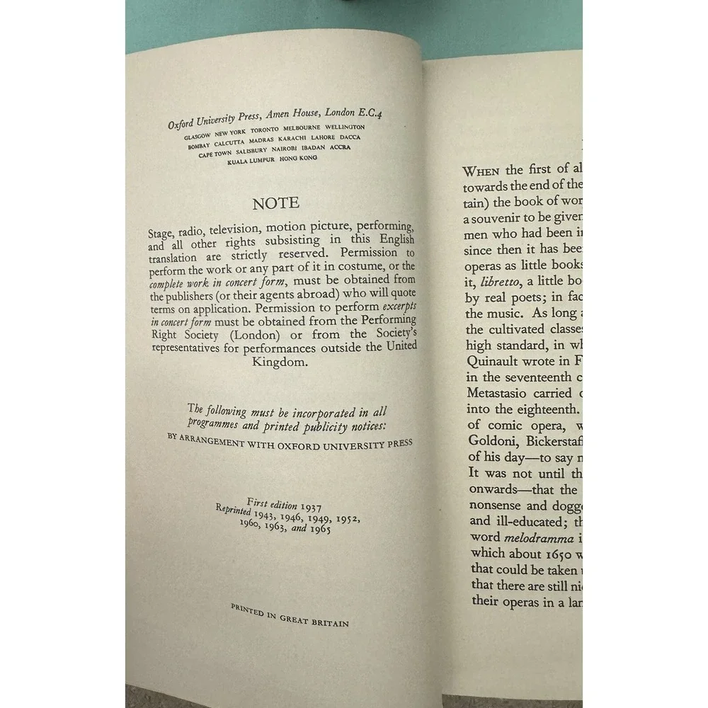 The Marriage of Figaro English Version Edward J. Dent-Reprint 1965-Oxford Press